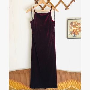 Vintage Dresses - Iconic 90’s Velvet Spaghetti Strap Maxi Dress Vintage Dresses - Iconic 90’s Velvet Spaghetti Strap Maxi Dress